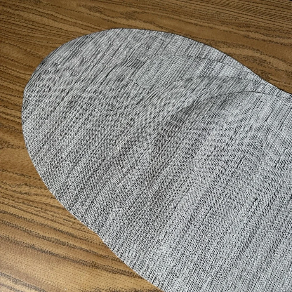 Chilewich Woven Oval Placemat Set of 4 Brown/Beige 14 x 19.25 Gray Chalk